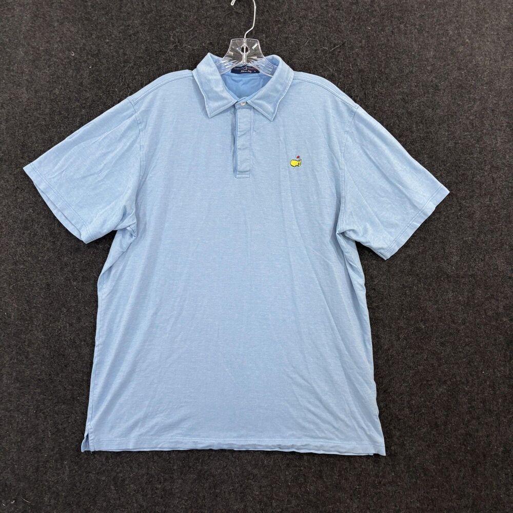 Clubhouse Collection Polo Shirt Men's XL Light Blue Masters Golf Stretch Italy